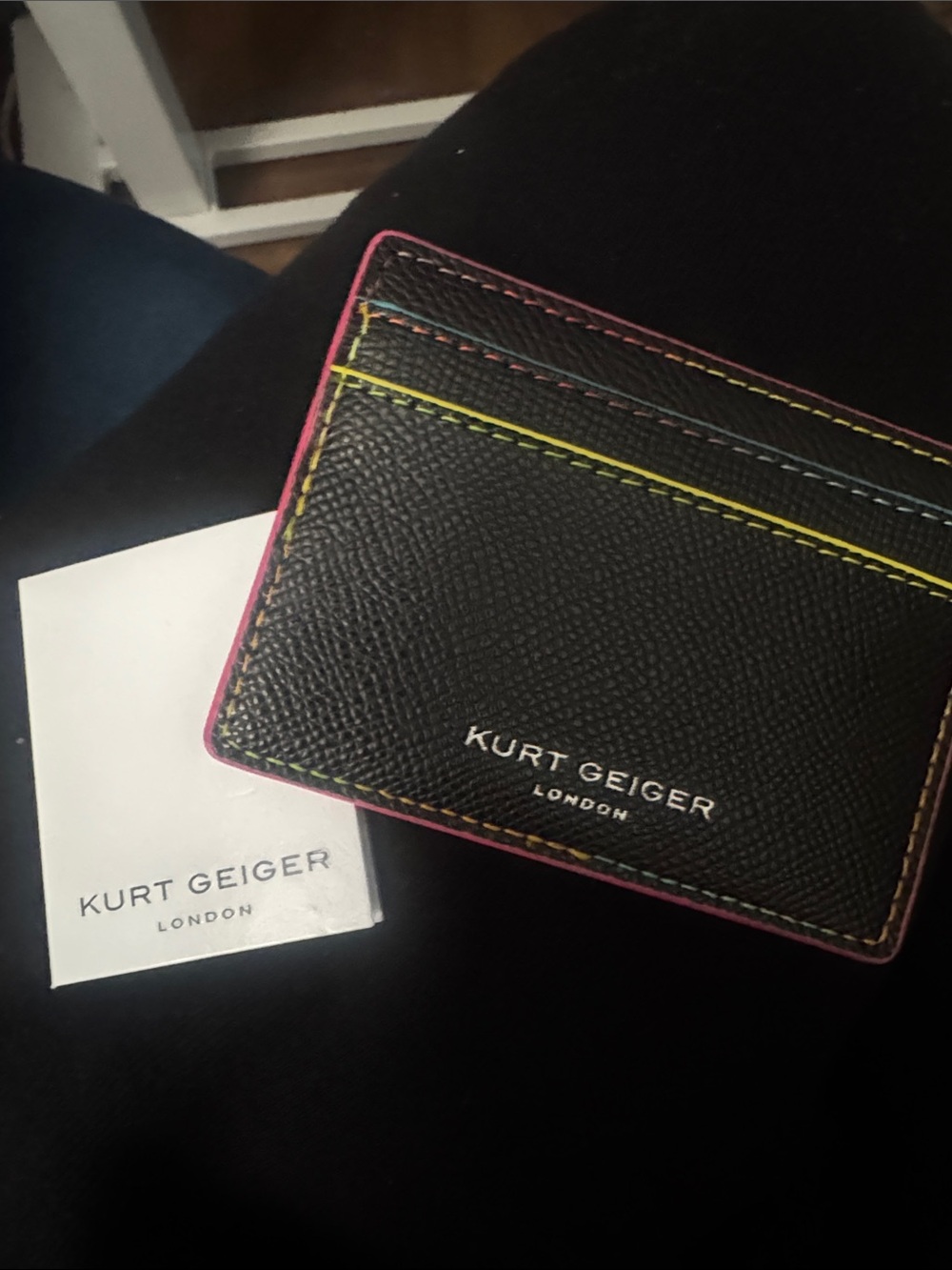 Kurt Geiger Black Card Holder - Neon - Picture 2 of 5